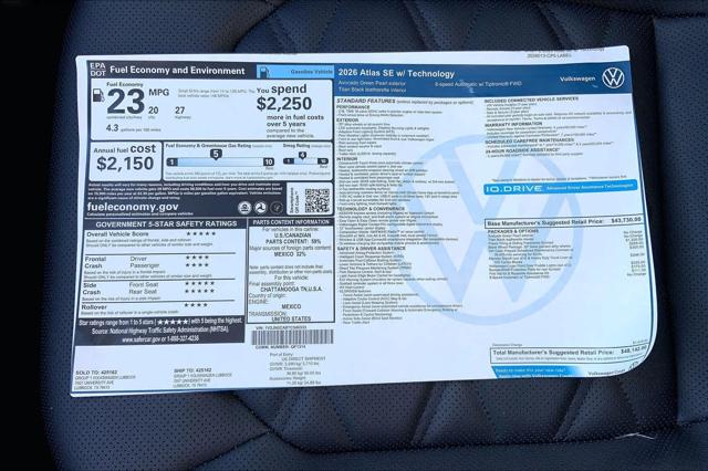 2026 Volkswagen Atlas SE with Technology