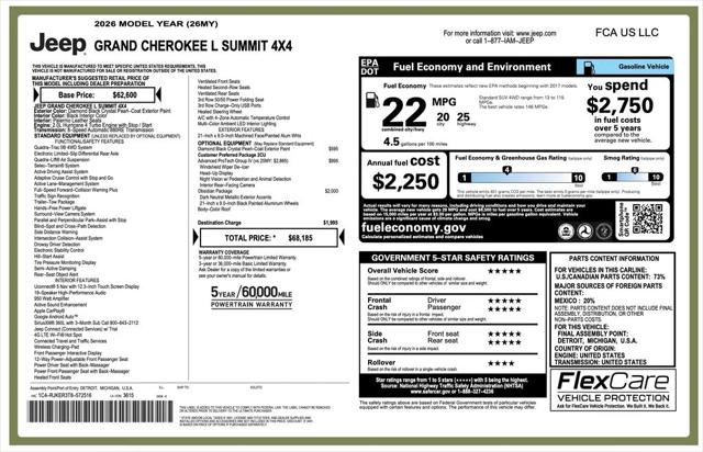 2026 Jeep Grand Cherokee GRAND CHEROKEE L SUMMIT 4X4