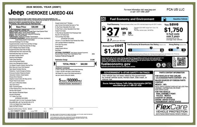 2026 Jeep Cherokee CHEROKEE LAREDO 4X4