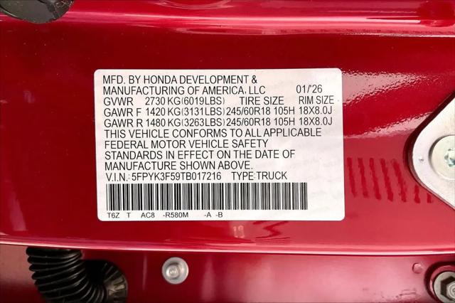 2026 Honda Ridgeline RTL