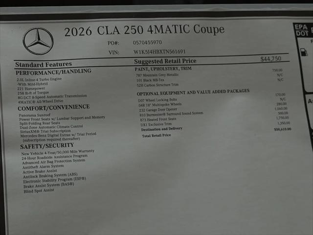 2026 Mercedes-Benz CLA 250 4MATIC