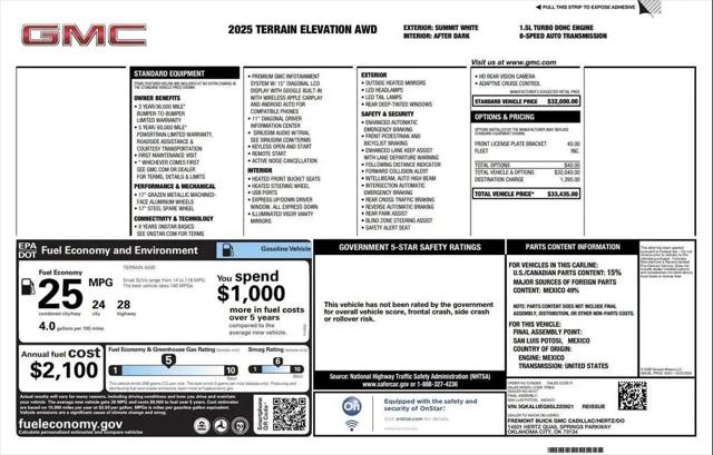 2025 GMC Terrain AWD Elevation for sale in North Dartmouth, MA
