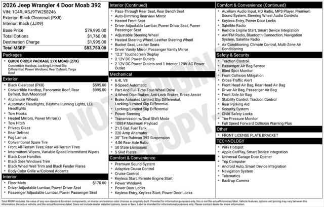 2026 Jeep Wrangler WRANGLER 4-DOOR MOAB 392