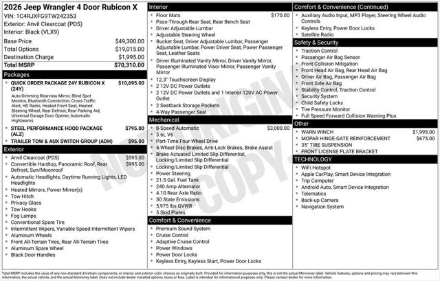 2026 Jeep Wrangler WRANGLER 4-DOOR RUBICON X