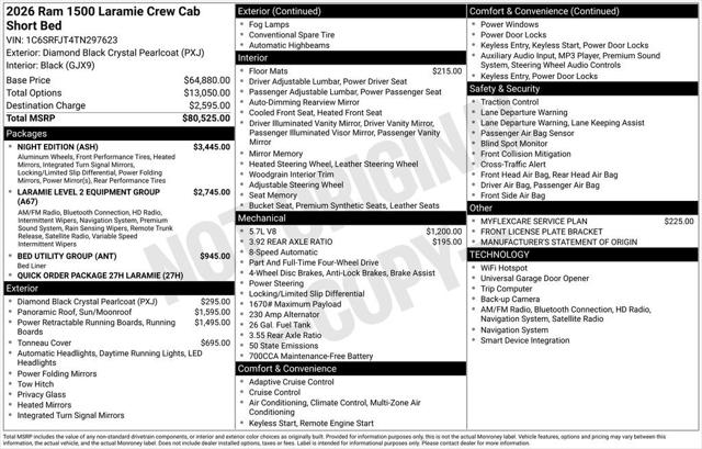 2026 RAM Ram 1500 RAM 1500 LARAMIE CREW CAB 4X4 57 BOX