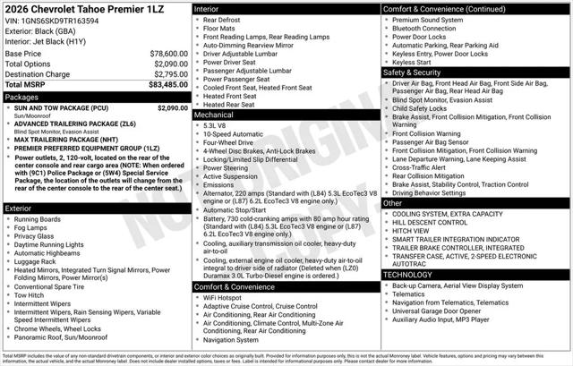 2026 Chevrolet Tahoe 4WD Premier