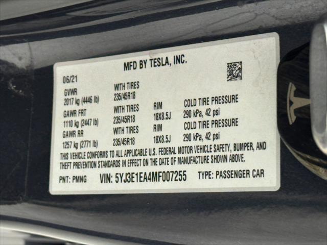 2021 Tesla Model 3 Standard Range Plus Rear-Wheel Drive