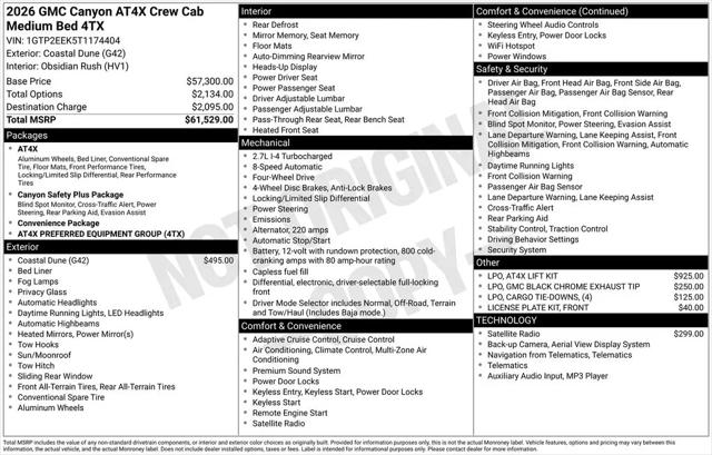 2026 GMC Canyon AT4X, 4WD