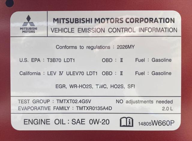 2026 Mitsubishi Outlander Sport 2.0 Ralliart