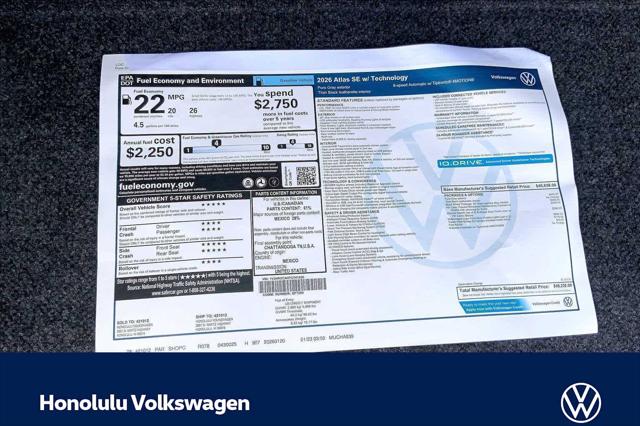 2026 Volkswagen Atlas SE with Technology