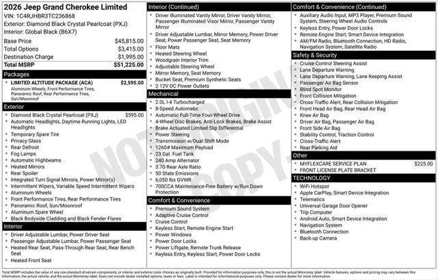 2026 Jeep Grand Cherokee GRAND CHEROKEE LIMITED 4X4