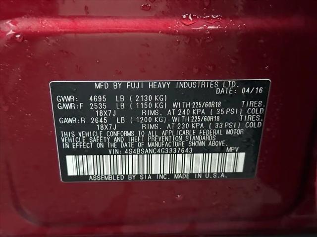 2016 Subaru Outback 2.5i Limited