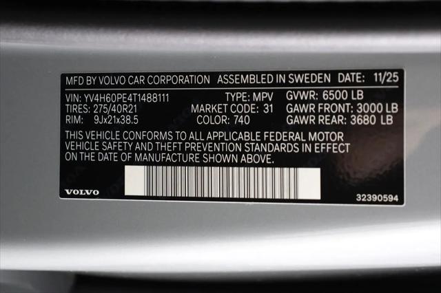 2026 Volvo XC90 Plug-In Hybrid Plus, T8 AWD, Electric/Gasoline, Bright, 7 Seats