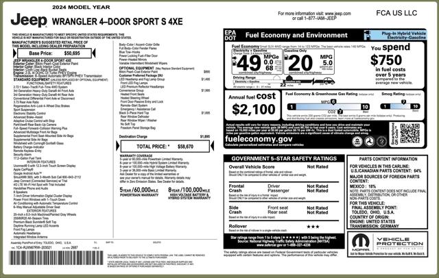 2024 Jeep Wrangler 4xe Sport S 4xe