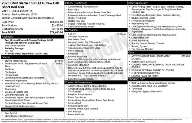 2025 GMC Sierra 1500 4WD Crew Cab Short Box AT4