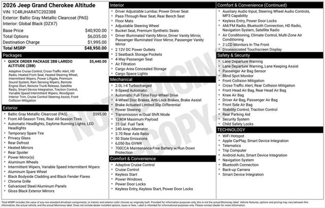 2026 Jeep Grand Cherokee Altitude 4x4