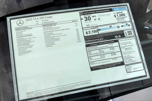 2025 Mercedes-Benz CLA 250 CLA 250