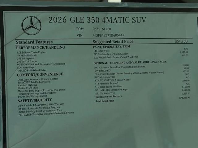 2026 Mercedes-Benz GLE GLE 350 GLE 350