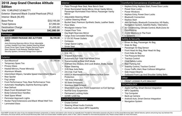 2018 Jeep Grand Cherokee Altitude 4x4 2018 Jeep Grand Cherokee Altitude 4x4