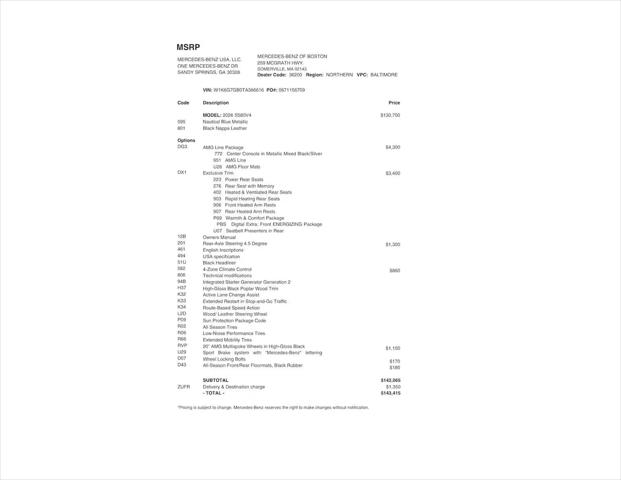2026 Mercedes-Benz S 580 4MATIC
