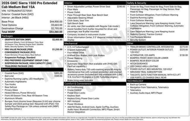 2026 GMC Sierra 1500 Double Cab, Standard Bed, Pro, 4WD