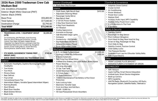 2026 Ram 2500 Tradesman Crew Cab 4x4 64 Box