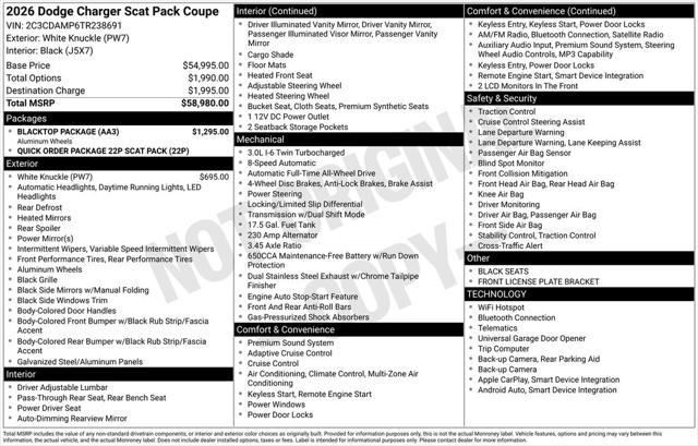 2026 Dodge Charger Scat Pack 2-Door AWD