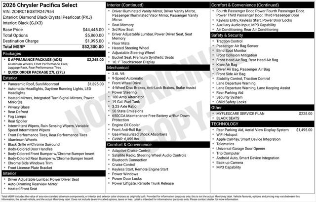 2026 Chrysler Pacifica PACIFICA SELECT 2026 Chrysler Pacifica PACIFICA SELECT