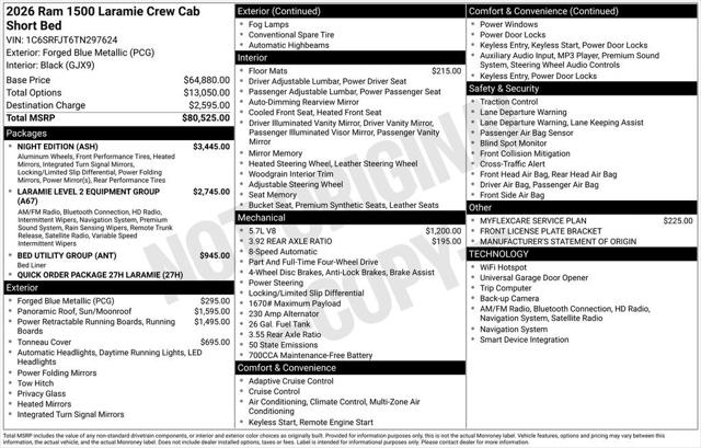 2026 RAM Ram 1500 RAM 1500 LARAMIE CREW CAB 4X4 57 BOX