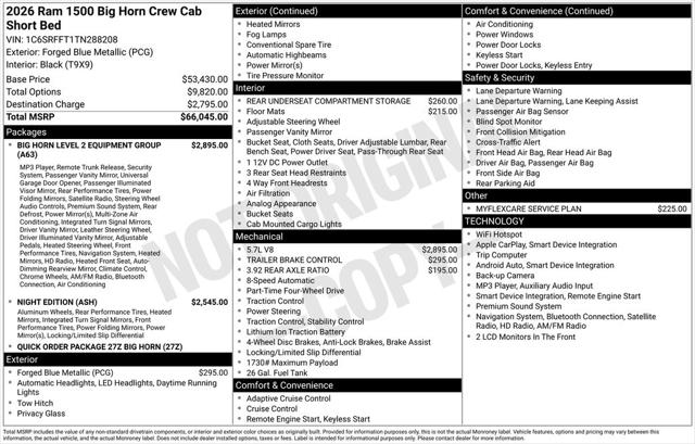 2026 Ram 1500 Big Horn Crew Cab 4x4 57 Box