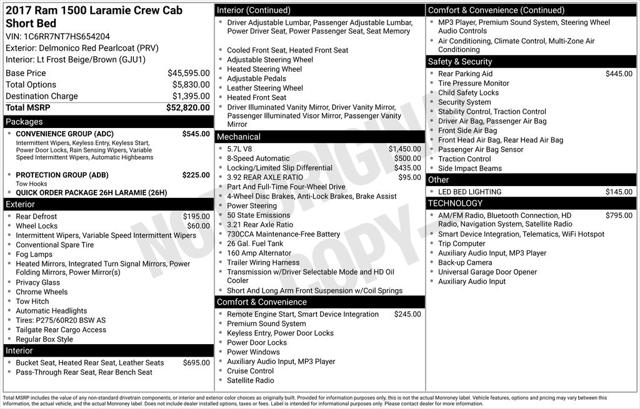 2017 RAM 1500 Laramie Crew Cab 4x4 57 Box 2017 RAM 1500 Laramie Crew Cab 4x4 57 Box