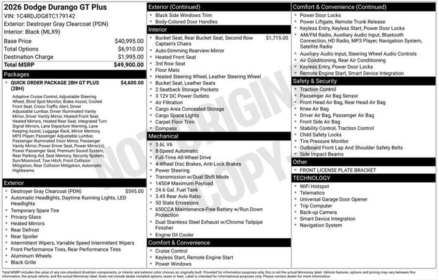 2026 Dodge Durango GT PLUS AWD