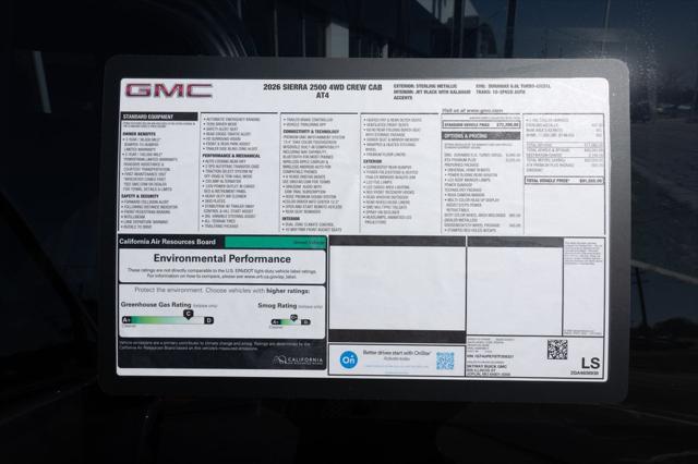 2026 GMC Sierra 2500HD Crew Cab, Standard Bed, AT4, 4WD