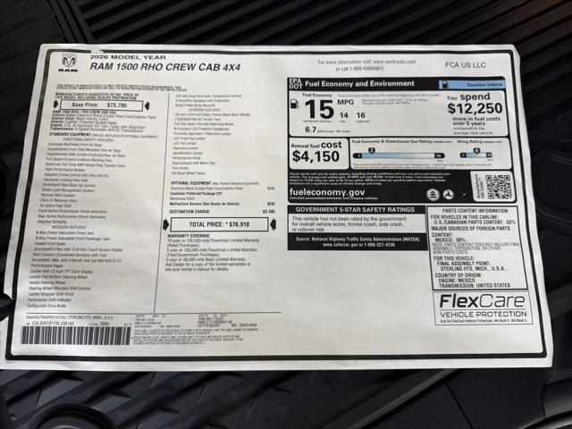 2026 Ram 1500 RHO Crew Cab 4x4 5'7" Box