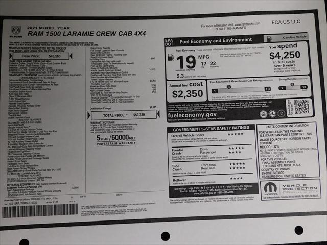 2021 Ram 1500 Laramie Crew Cab 4x4 57 Box