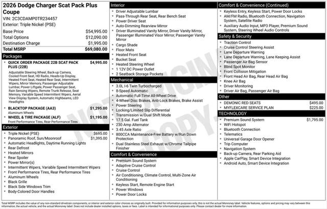 2026 Dodge Charger Scat Pack Plus 2-Door AWD