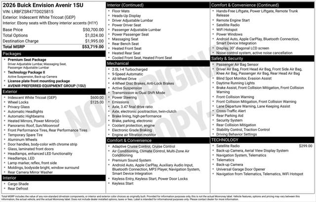 2026 Buick Envision Avenir AWD