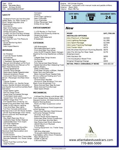 2014 Mercedes-Benz ML 350 ML 350 w/ Premium & Sport Packages