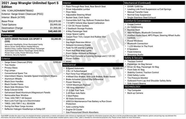2021 Jeep Wrangler Unlimited Sport S 4x4