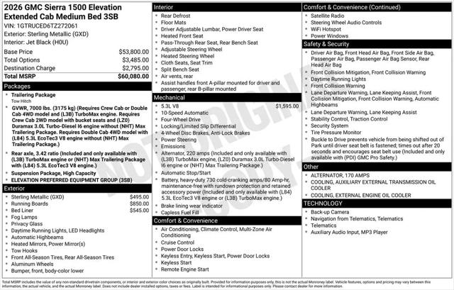 2026 GMC Sierra 1500 Double Cab, Standard Bed, Elevation, 4WD
