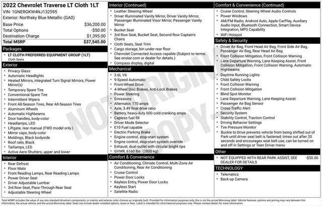 2022 Chevrolet Traverse FWD LT Cloth