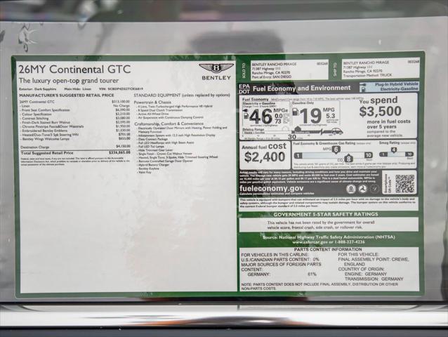 2026 Bentley Continental GTC Unknown