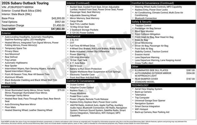 2026 Subaru Outback Touring