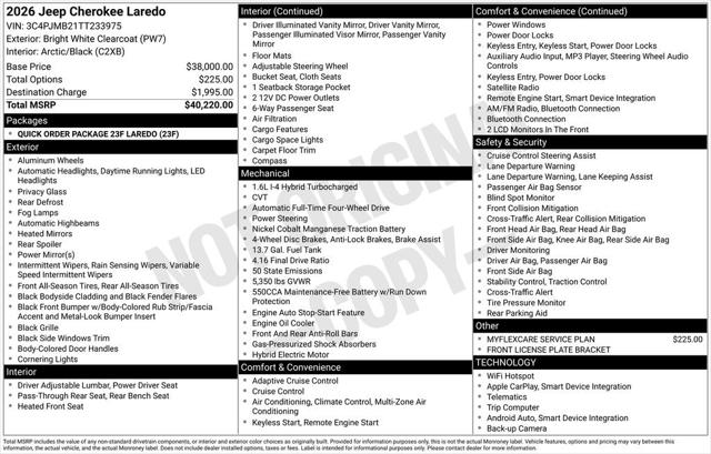 2026 Jeep Cherokee CHEROKEE LAREDO 4X4