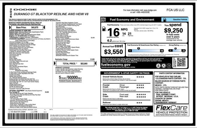 2026 Dodge Durango DURANGO GT PLUS AWD HEMI V8