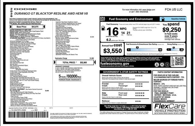 2026 Dodge Durango DURANGO GT PLUS AWD HEMI V8
