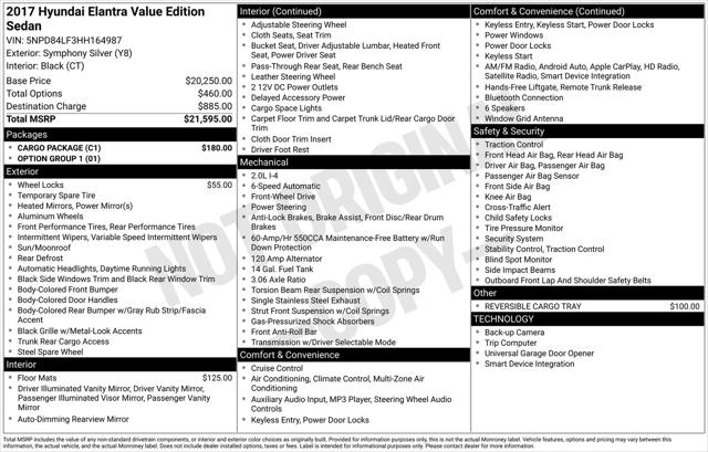 2017 Hyundai Elantra Value Edition
