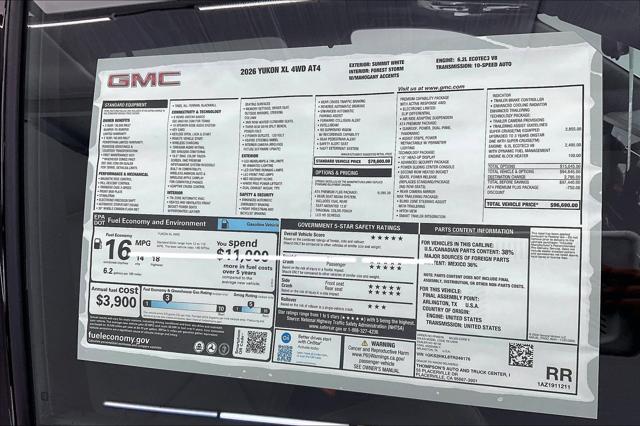 2026 GMC Yukon XL 4WD AT4