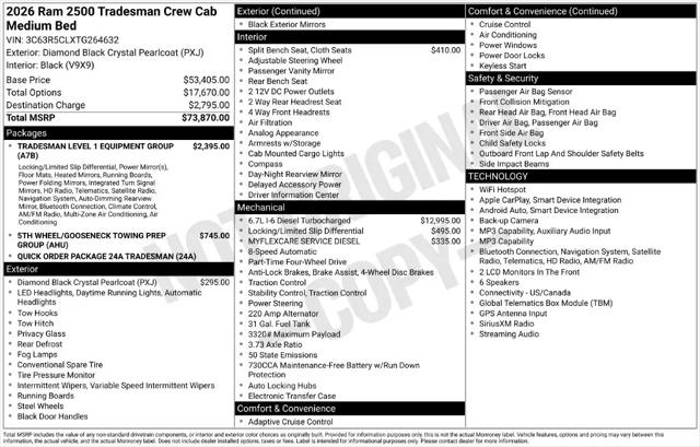 2026 Ram 2500 Tradesman Crew Cab 4x4 64 Box