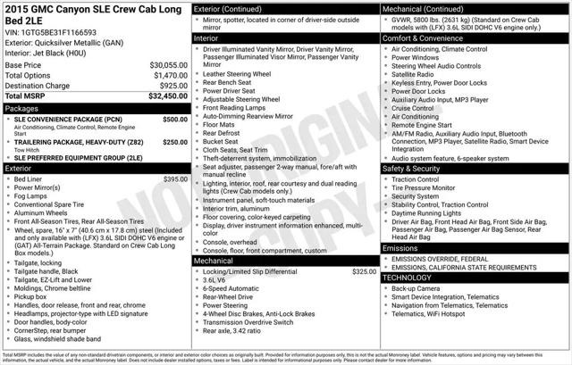 2015 GMC Canyon SLE